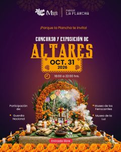 La muestra de altares en el Gran Parque La Plancha permitirá apreciar las ofrendas, flores y elementos tradicionales con los que las familias honran y recuerdan a sus seres queridos durante el Día de Muertos.