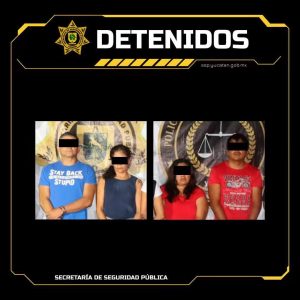 Autoridades de la SSP Yucatán detuvieron a cuatro personas, dos hombres y dos mujeres, presuntamente relacionadas con los hechos violentos registrados en Montes de Amé, al norte de Mérida.