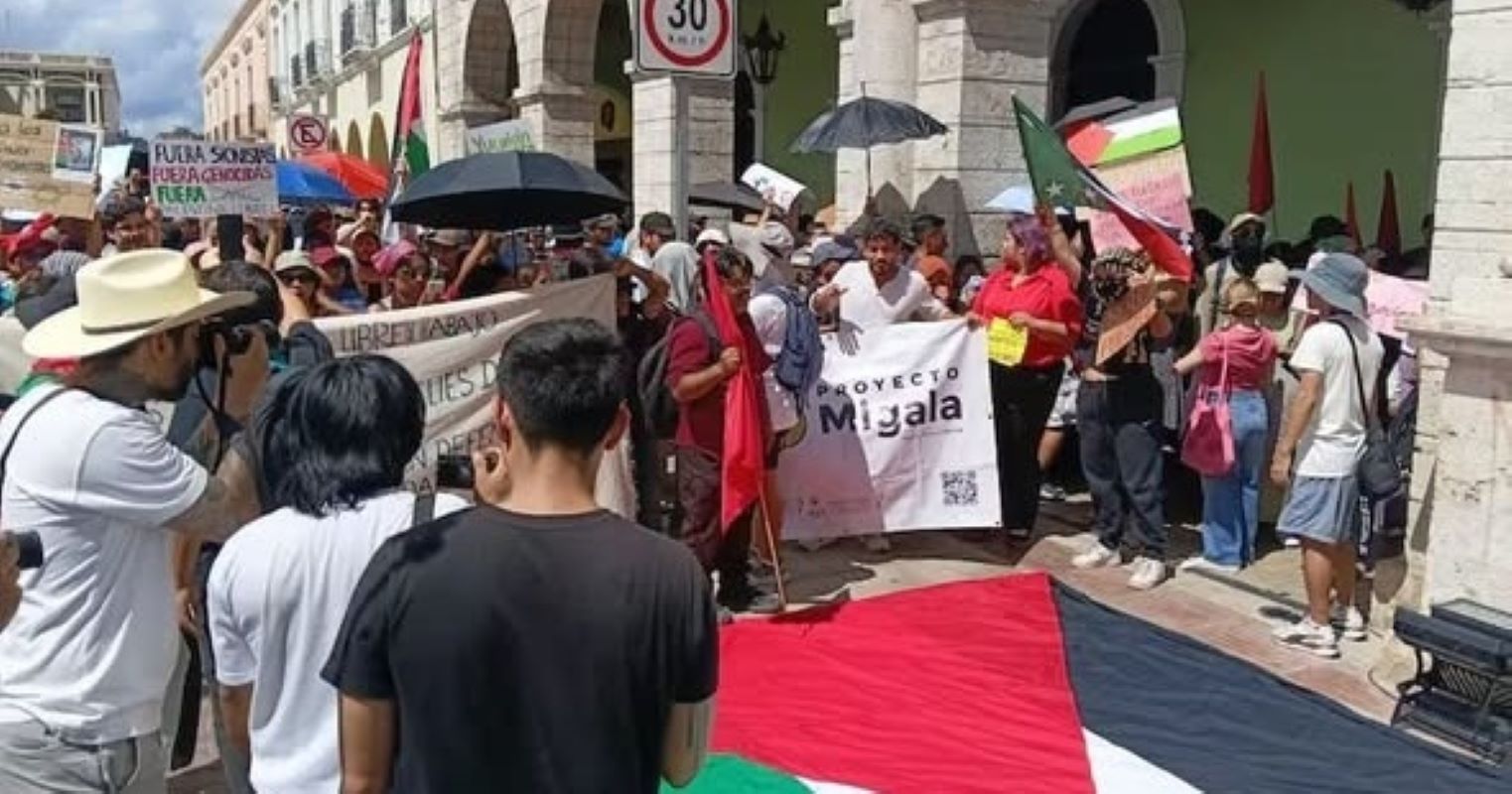 ¡Mérida alza la voz! Marchan por Palestina y en defensa del agua